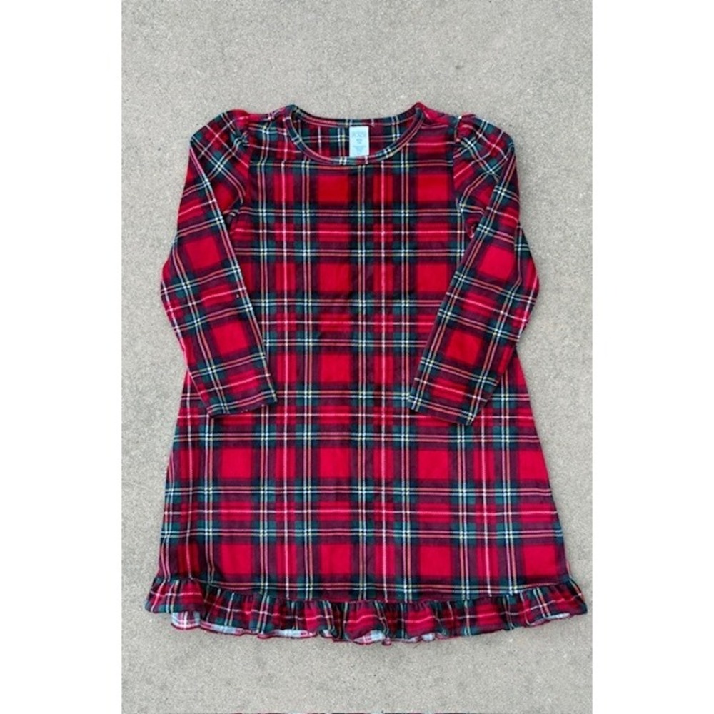 The Children's Place Red Plaid‎ Ruffle Hem Dress Kids Girls Size M/M (7/8)